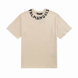 Camiseta Palm Angels Beige Cuello