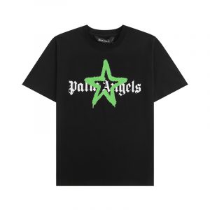 Camiseta Palm Angels Graffiti Star Negra y Verde