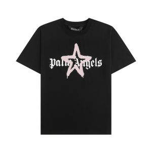 Camiseta Palm Angels Graffiti Star Negra y Rosa